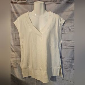 Athleta Retroterry V-Neck Sleeveless Sweatshirt M